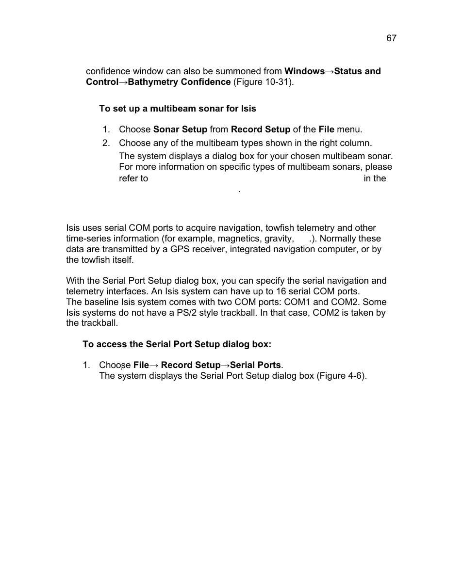 2 serial port setup | Triton Isis User Manual | Page 81 / 310