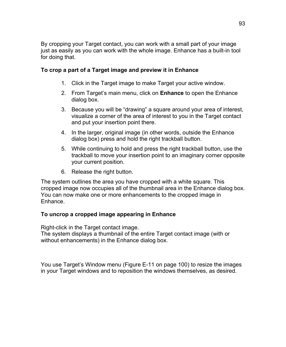 E.6 target’s window menu | Triton Isis User Manual | Page 103 / 168