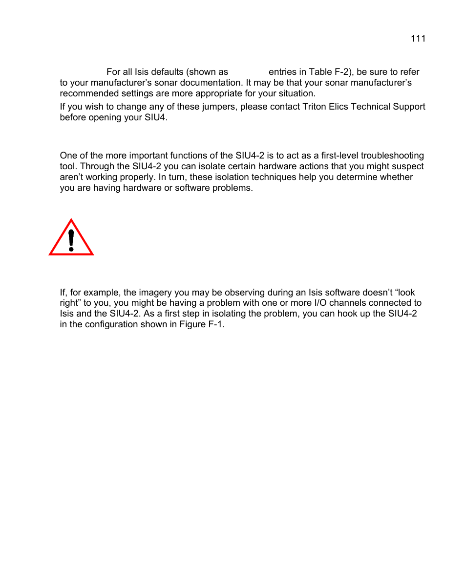 F.2.3 system tests using the siu4-2 | Triton Isis User Manual | Page 121 / 168