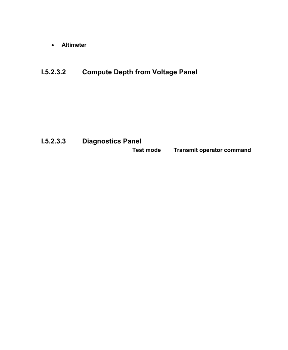 I.5.2.3.2 compute depth from voltage panel, I.5.2.3.3 diagnostics panel, I.6 reson seabat 81xx sonar | Triton Isis User Manual | Page 157 / 168