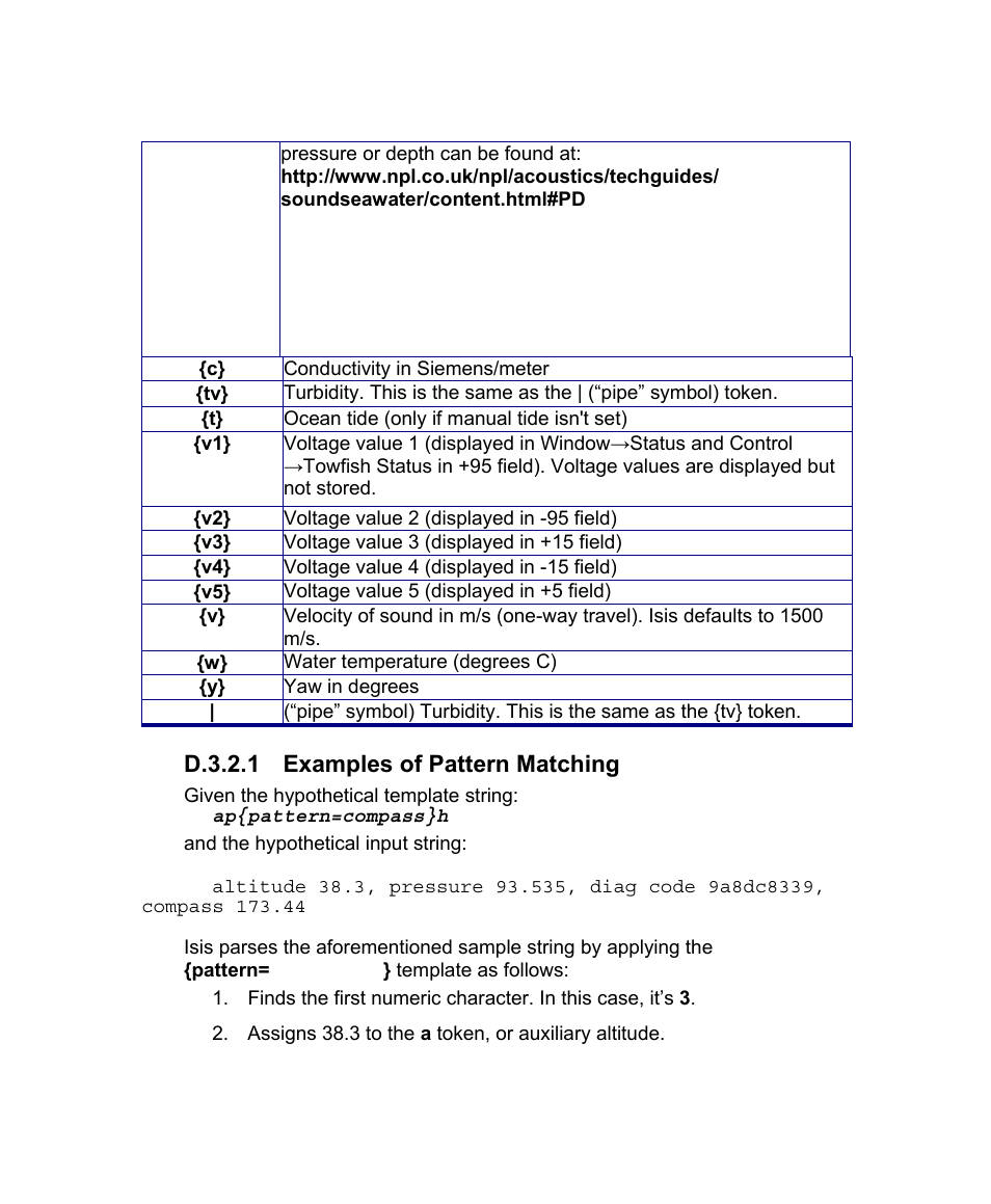 D.3.2.1 examples of pattern matching | Triton Isis User Manual | Page 56 / 168