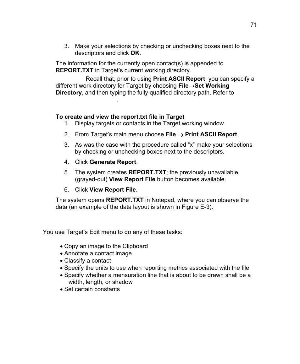 E.3 target’s edit menu | Triton Isis User Manual | Page 81 / 168