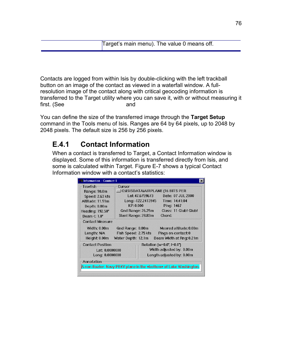 E.4 contact logging, E.4.1 contact information | Triton Isis User Manual | Page 86 / 168