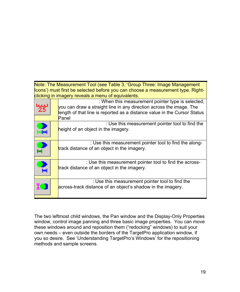 5 pan and display only properties windows | Triton TargetPro User Manual | Page 28 / 83