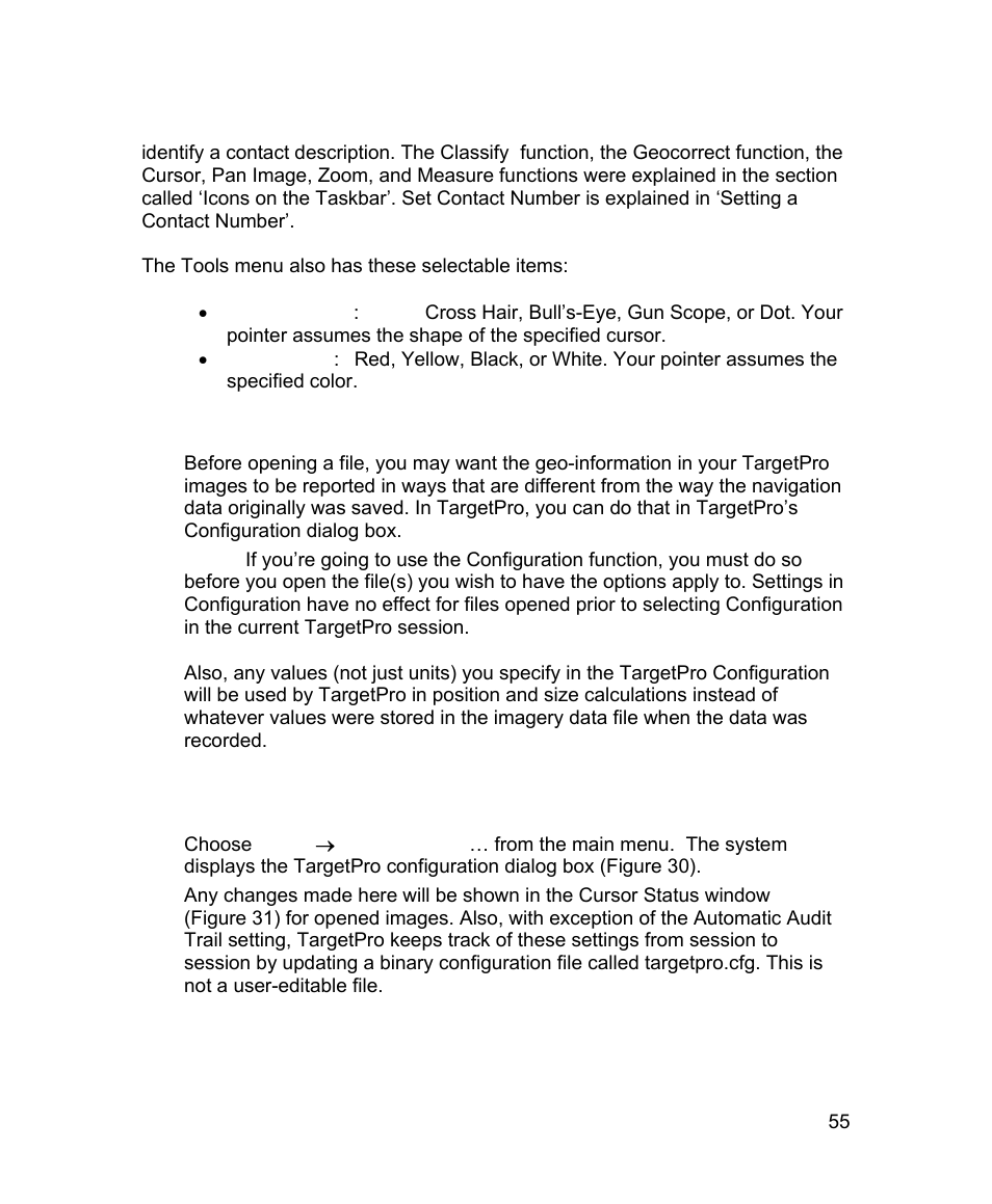1 configuring to display data | Triton TargetPro User Manual | Page 66 / 83