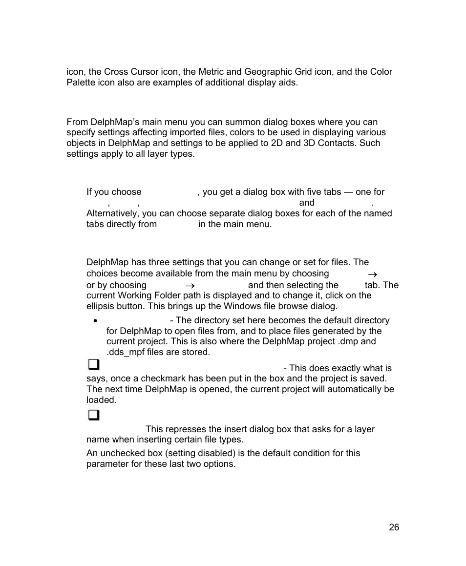 General settings menu from main menu, All settings, Settings for files | Triton TritonMap User Manual | Page 40 / 141