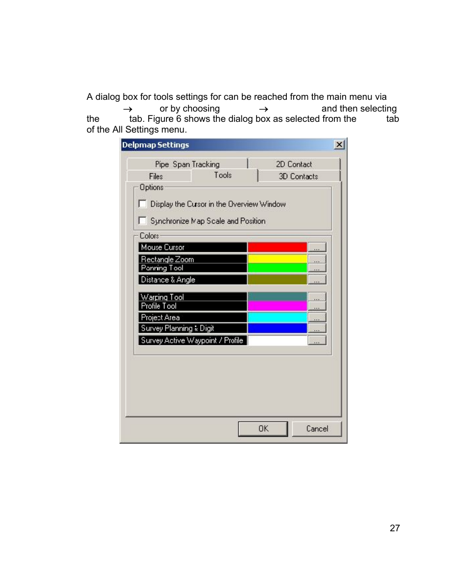 Settings for tools | Triton TritonMap User Manual | Page 41 / 141