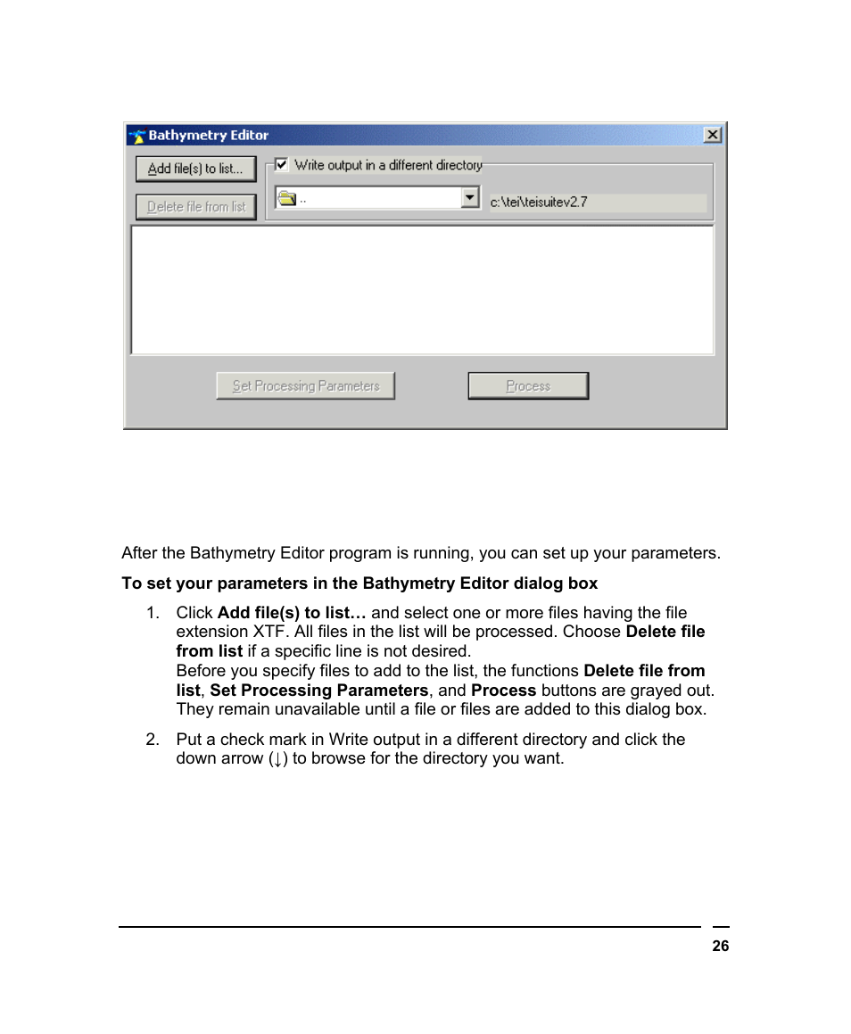 Setting bathymetry editor’s parameters, Etting, Athymetry | Ditor, Arameters | Triton BathyPro User Manual | Page 26 / 112