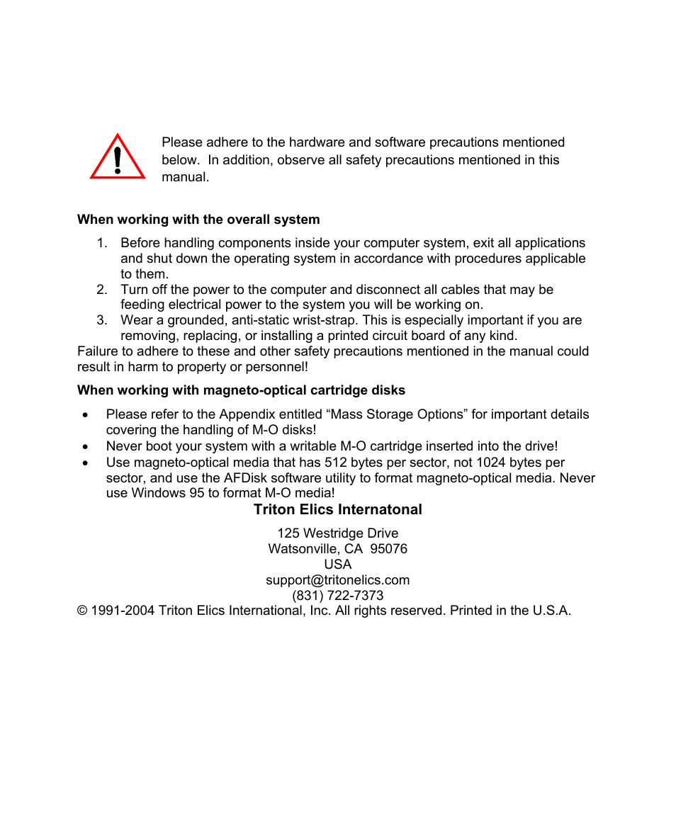 Safety precautions | Triton BathyPro User Manual | Page 3 / 112