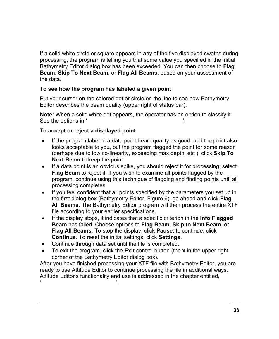 Deciding what to process, Eciding, Hat to | Rocess | Triton BathyPro User Manual | Page 33 / 112