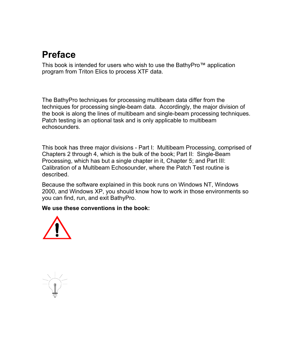 Preface, How this book is organized | Triton BathyPro User Manual | Page 6 / 112