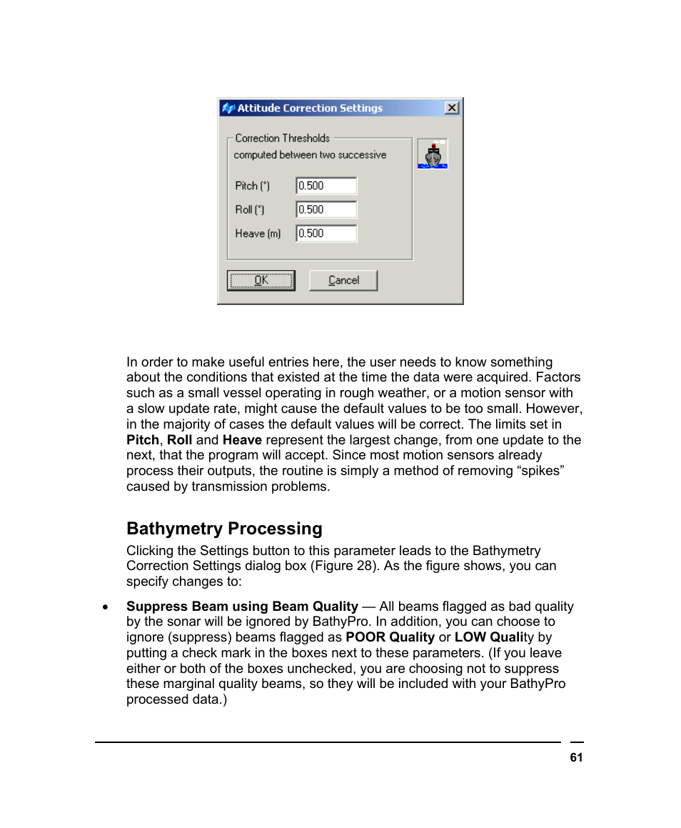 Bathymetry processing | Triton BathyPro User Manual | Page 61 / 112