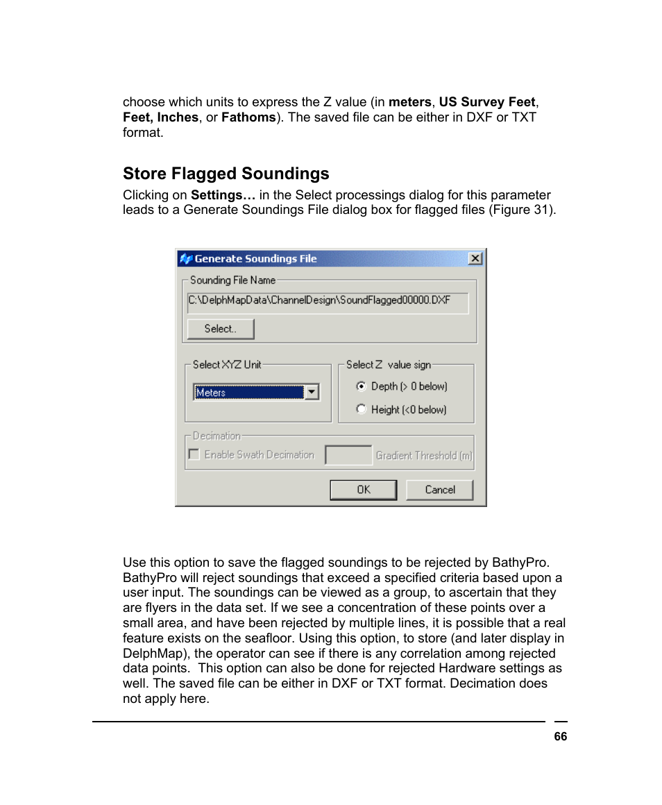 Store flagged soundings | Triton BathyPro User Manual | Page 66 / 112