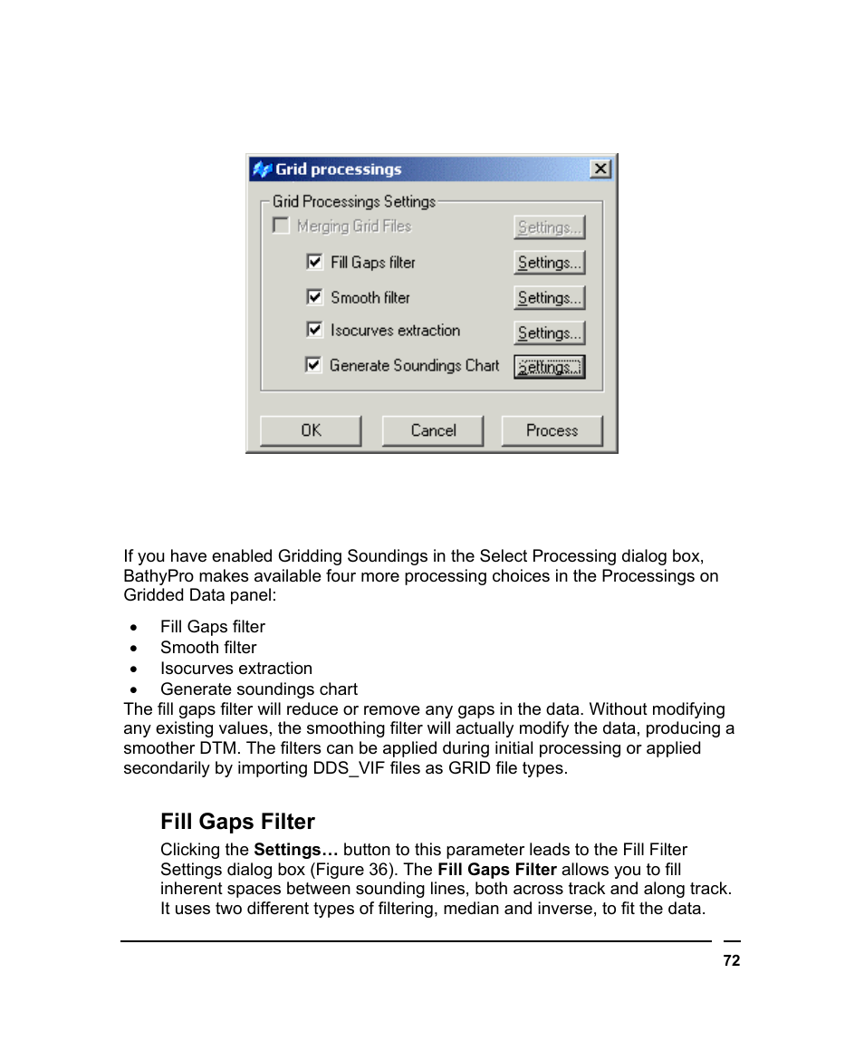 Fill gaps filter | Triton BathyPro User Manual | Page 72 / 112