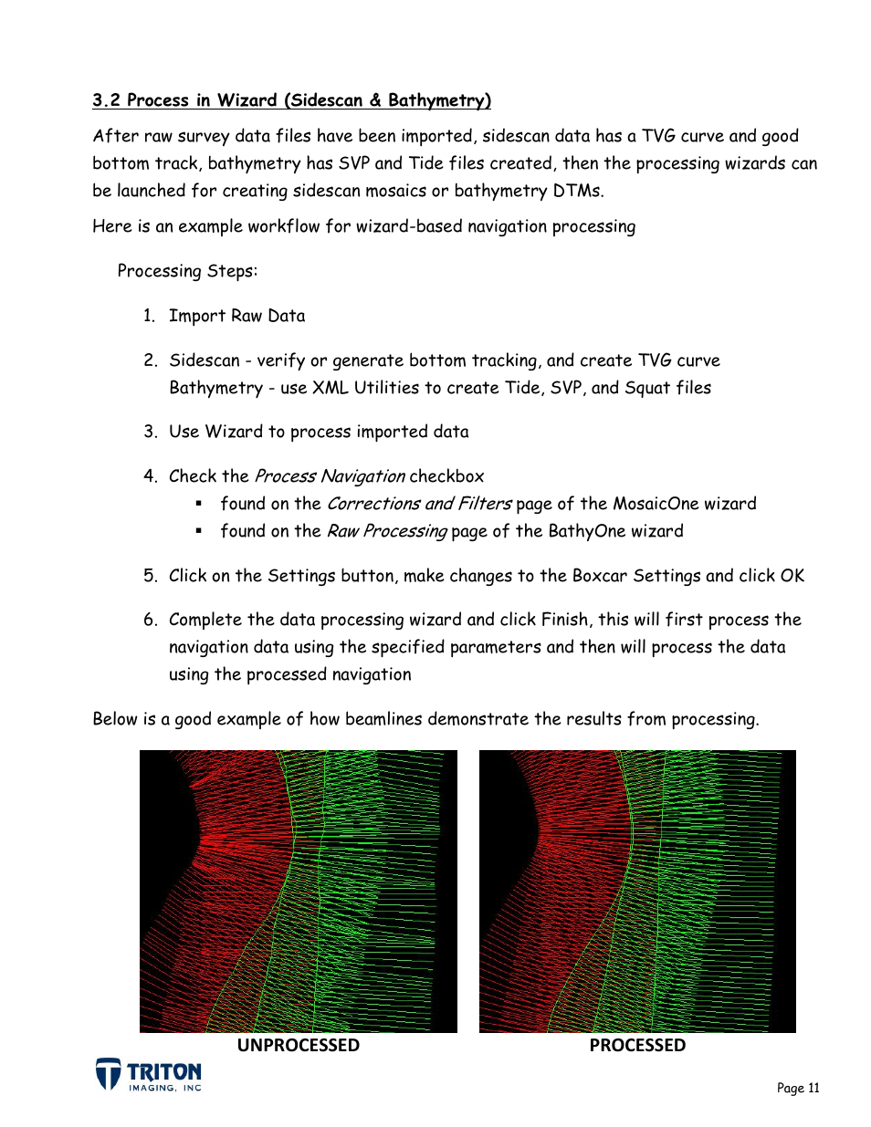 2 process in wizard (sidescan & bathymetry) | Triton Navigation User Manual | Page 14 / 21