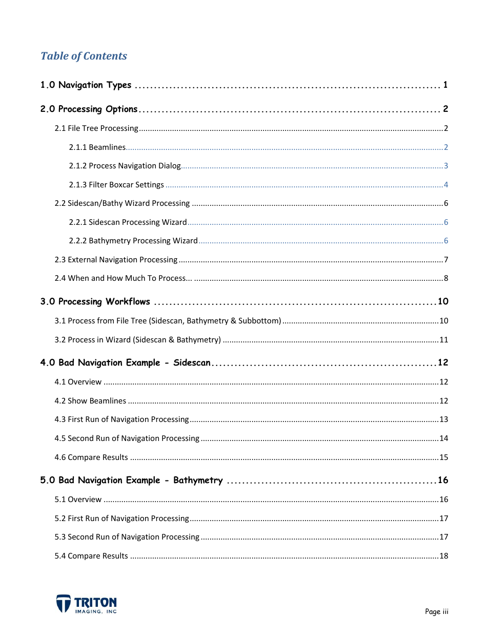 Triton Navigation User Manual | Page 3 / 21