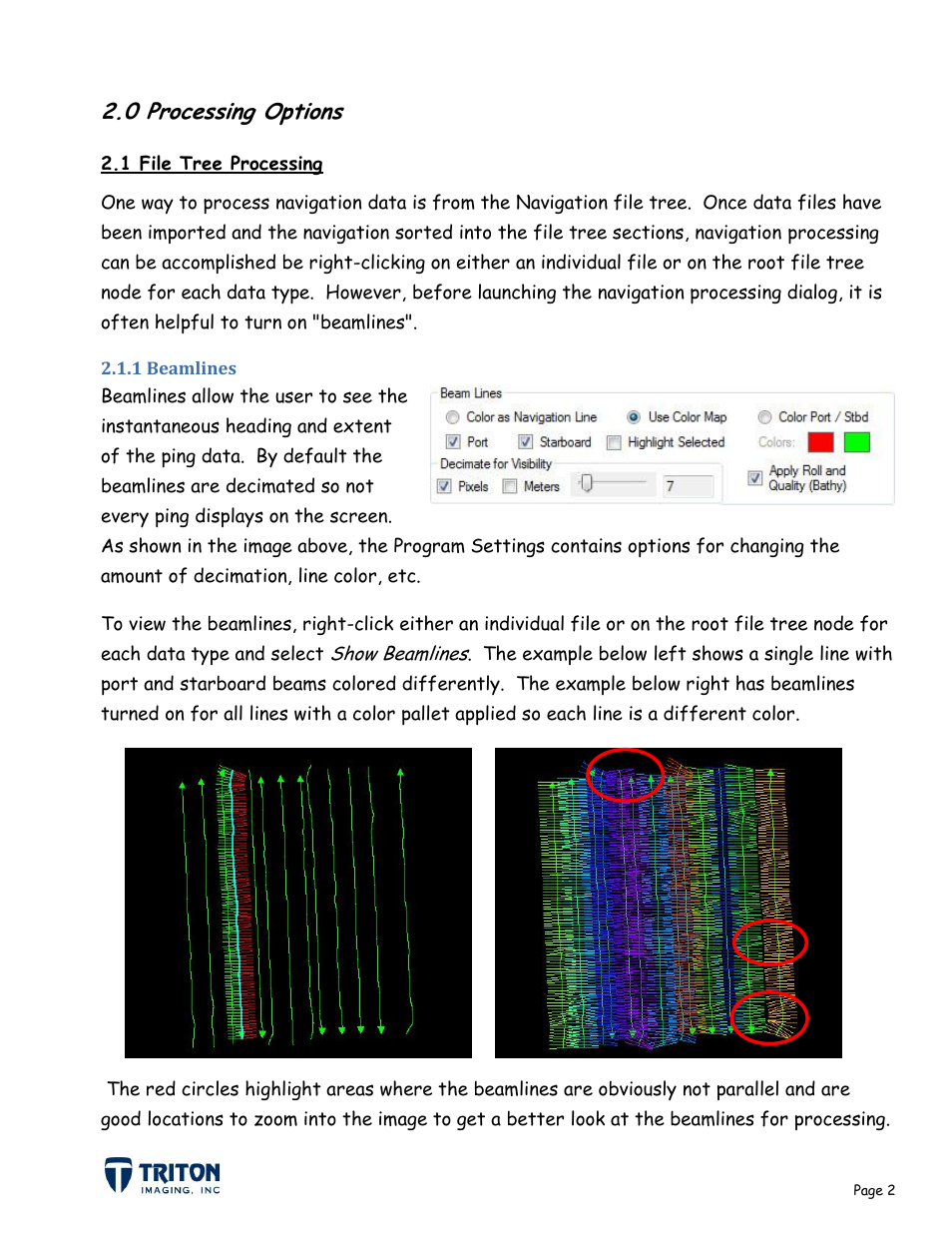 0 processing options, 1 file tree processing, 1 beamlines | Triton Navigation User Manual | Page 5 / 21