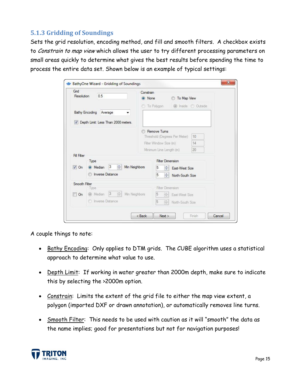 3 gridding of soundings | Triton Bathymetry User Manual | Page 19 / 49