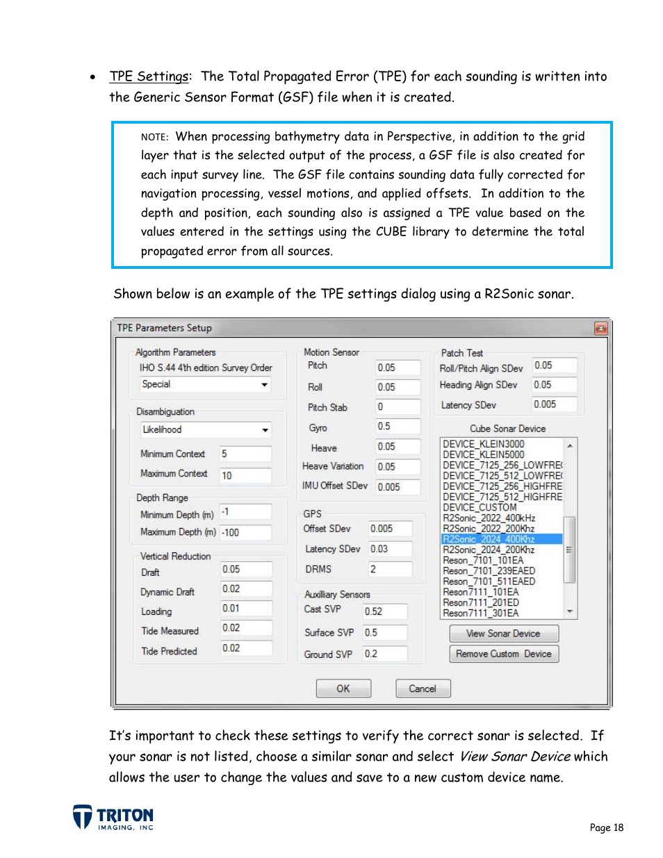 Triton Bathymetry User Manual | Page 22 / 49