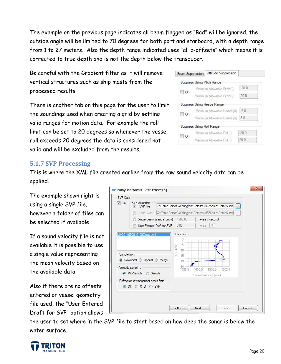 7 svp processing | Triton Bathymetry User Manual | Page 24 / 49