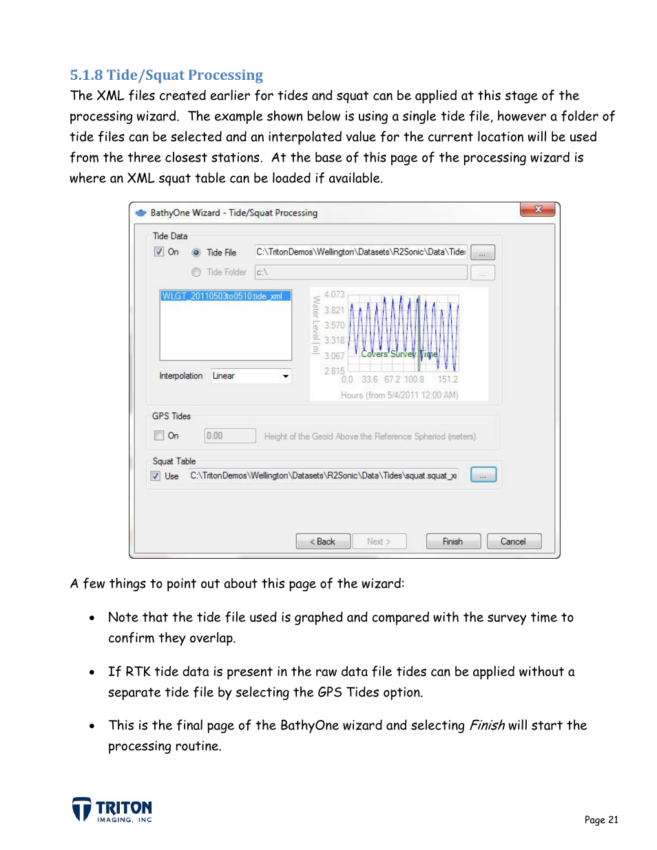 8 tide/squat processing | Triton Bathymetry User Manual | Page 25 / 49