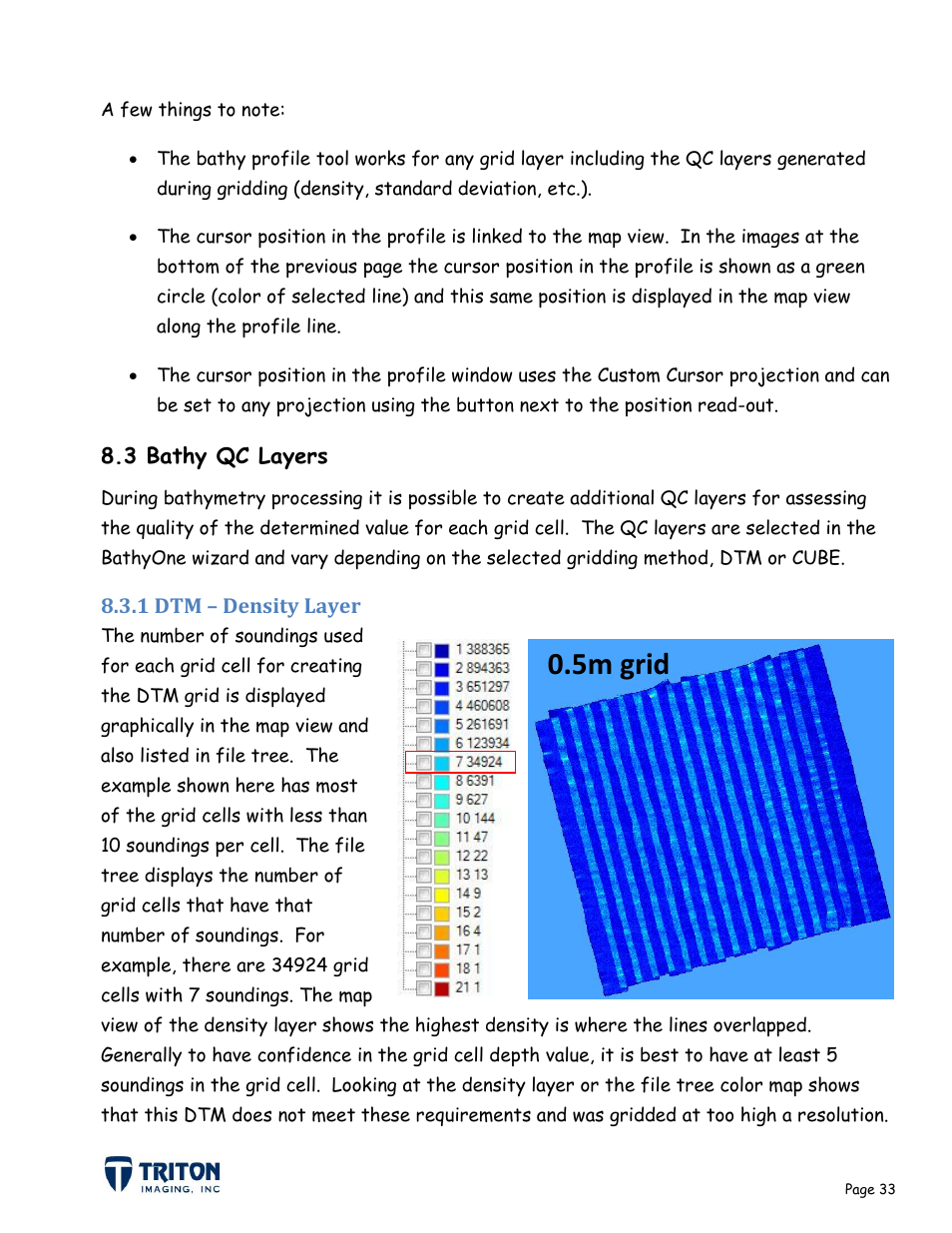 3 bathy qc layers, 1 dtm – density layer, 5m grid | Triton Bathymetry User Manual | Page 37 / 49