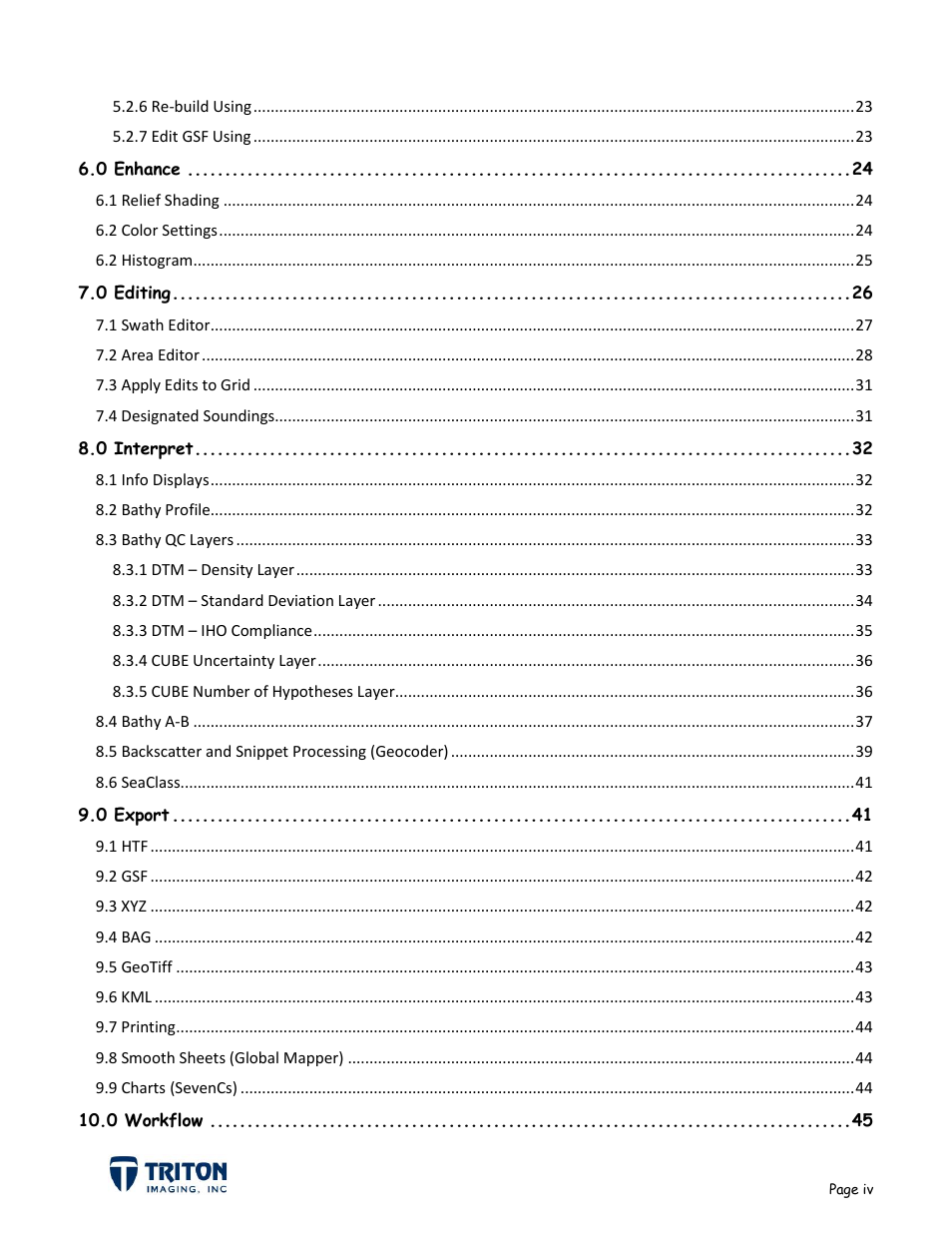 Triton Bathymetry User Manual | Page 4 / 49