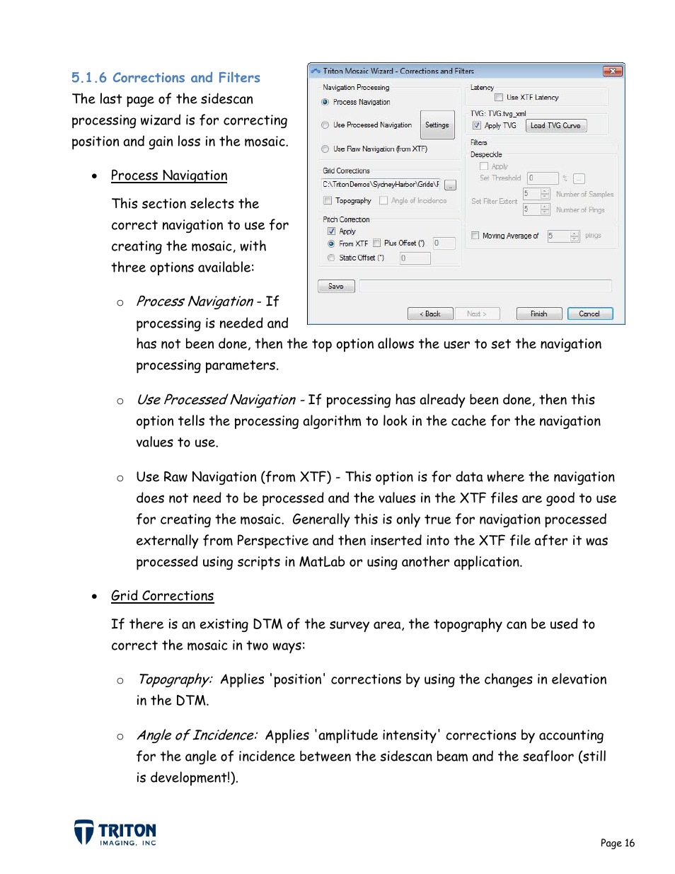6 corrections and filters | Triton Sidescan User Manual | Page 19 / 28