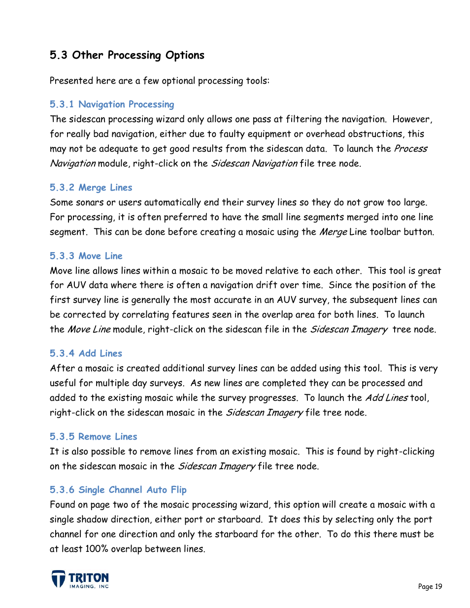 3 other processing options | Triton Sidescan User Manual | Page 22 / 28