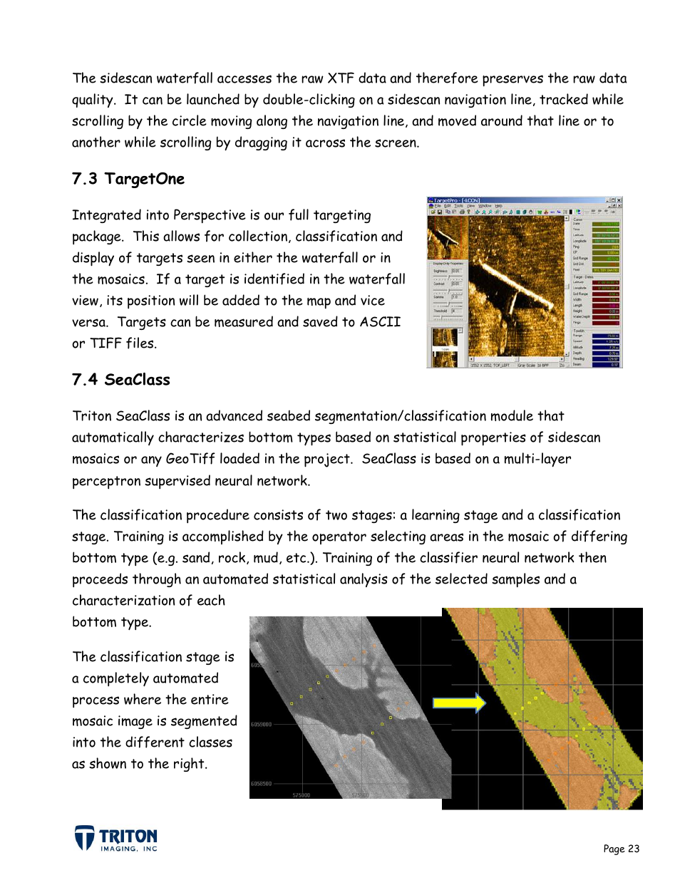 3 targetone 7.4 seaclass | Triton Sidescan User Manual | Page 26 / 28