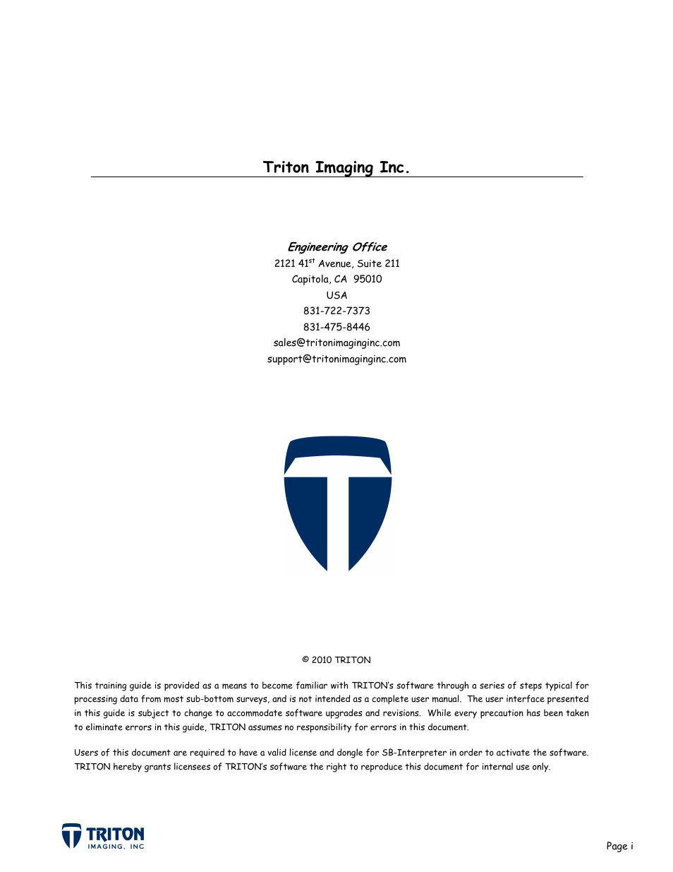 Triton imaging inc | Triton SB-Interpreter User Manual | Page 2 / 60