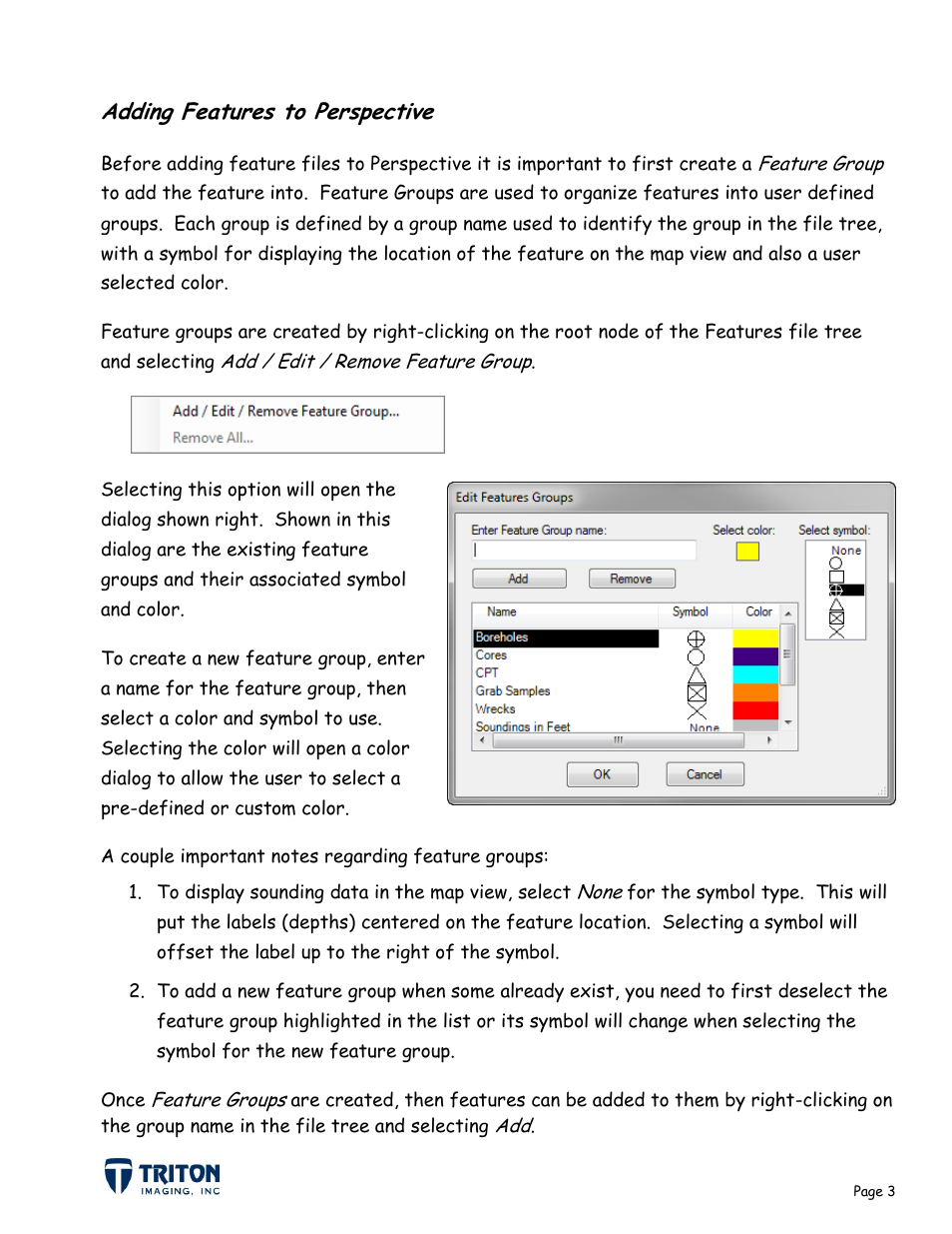 Adding features to perspective | Triton Point Features User Manual | Page 6 / 8