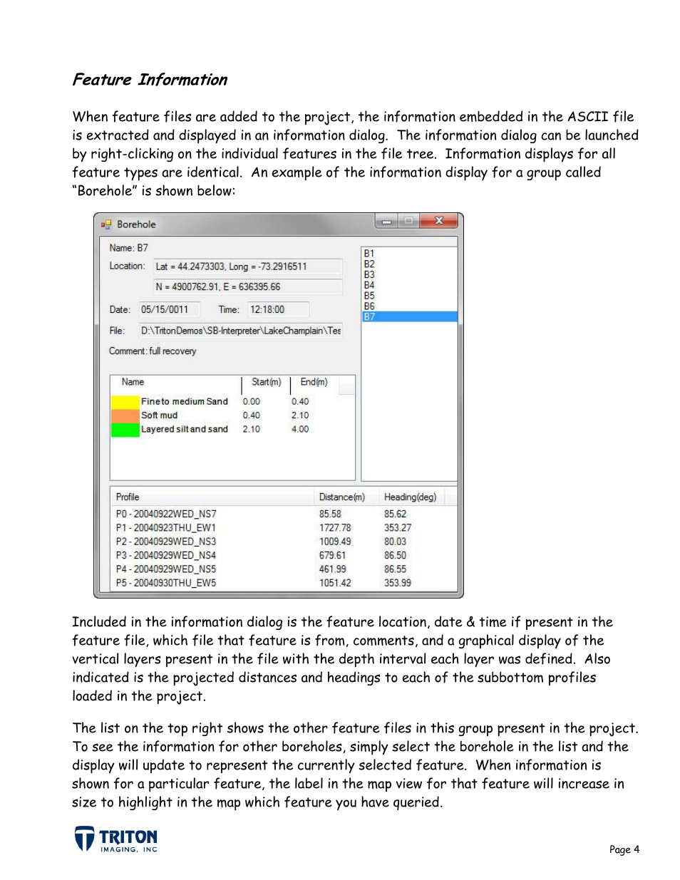 Feature information | Triton Point Features User Manual | Page 7 / 8