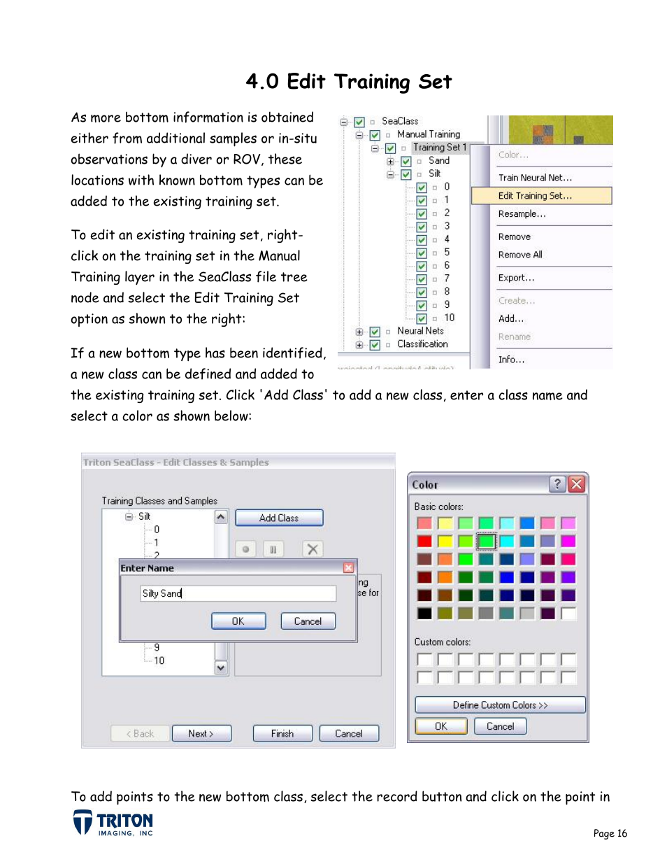 0 edit training set | Triton Sediment User Manual | Page 19 / 24