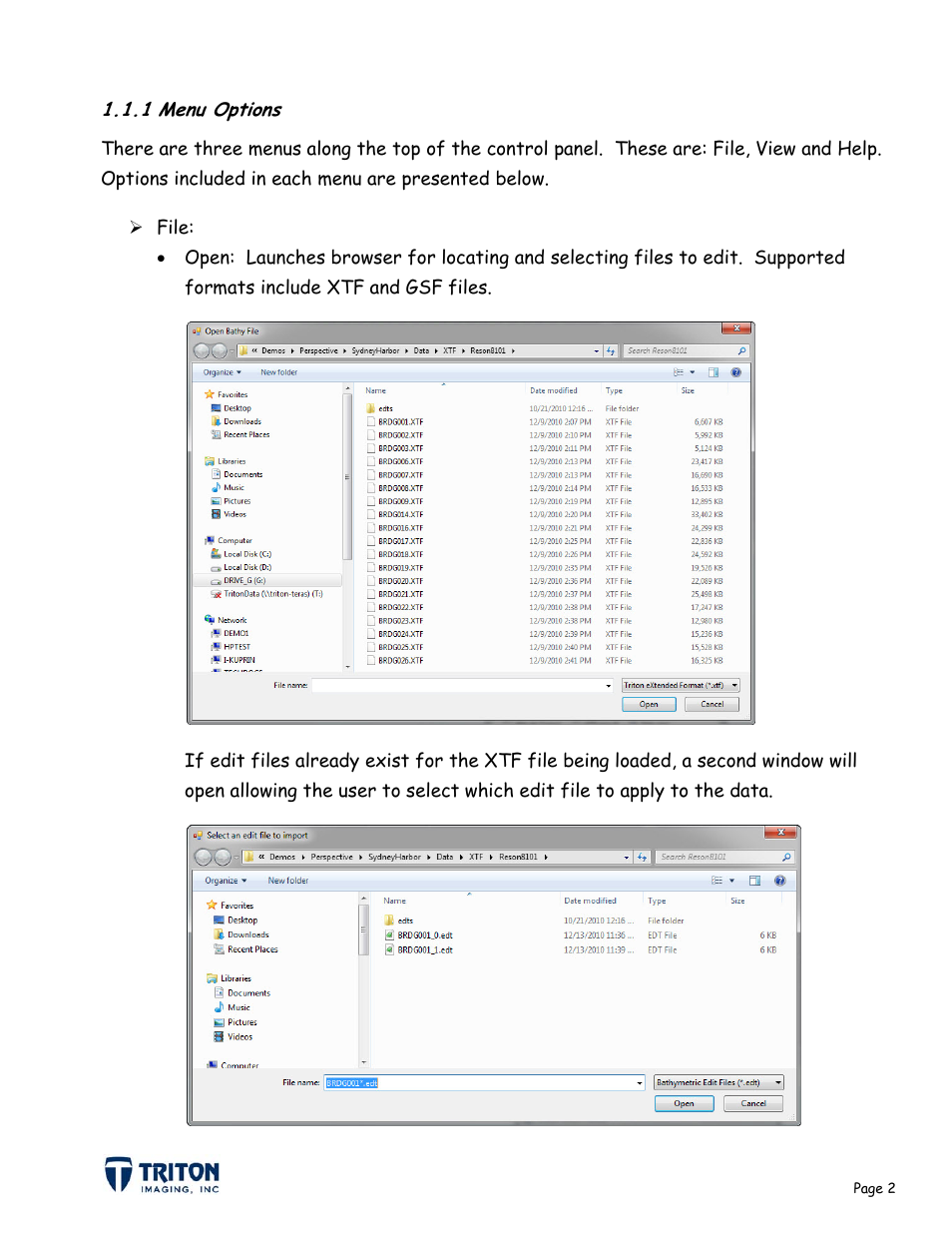Triton Bathymetry Swath Editor User Manual | Page 5 / 15