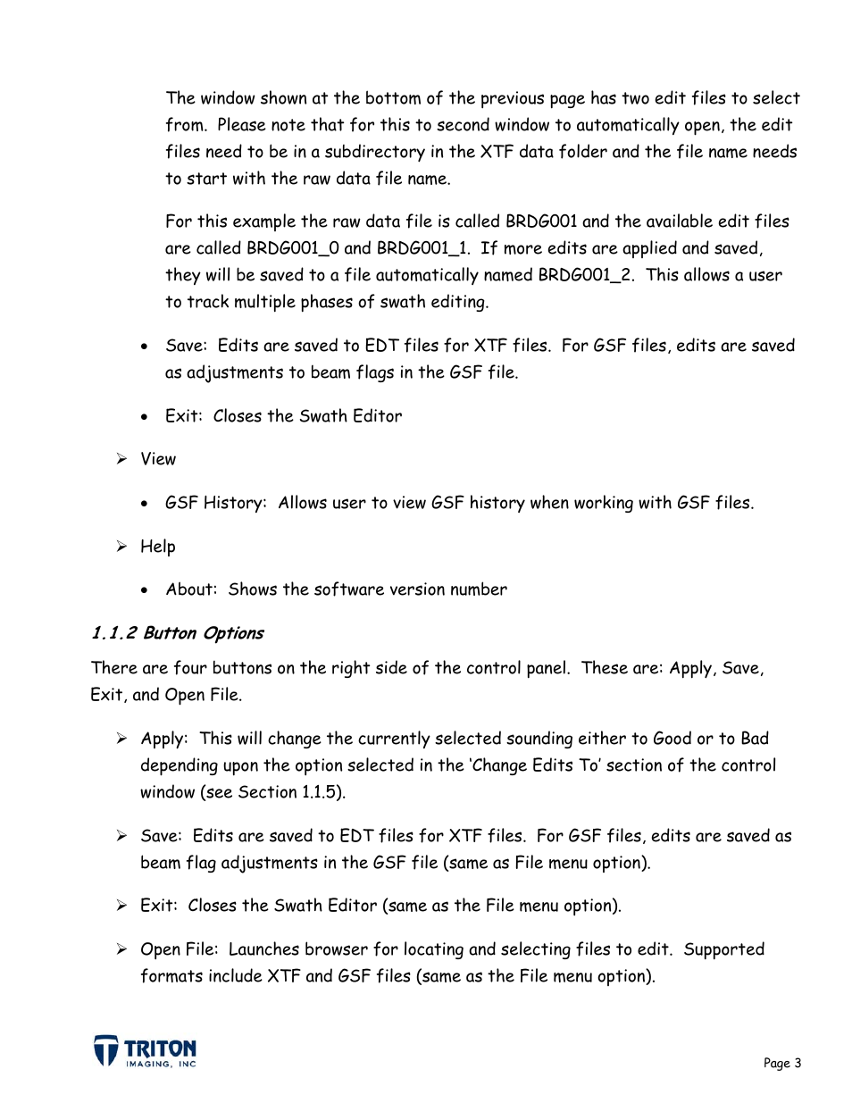 Triton Bathymetry Swath Editor User Manual | Page 6 / 15