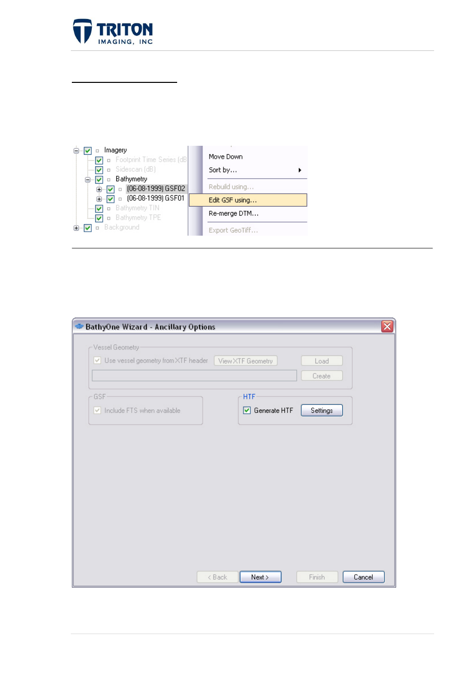 Sing, 4 edit gsf using | Triton Perspective User Manual | Page 111 / 195