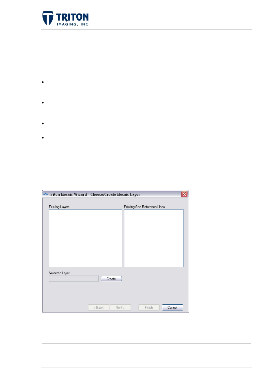 2 mosaicone wizard overview, 3 choose/create mosaic layer | Triton Perspective User Manual | Page 137 / 195