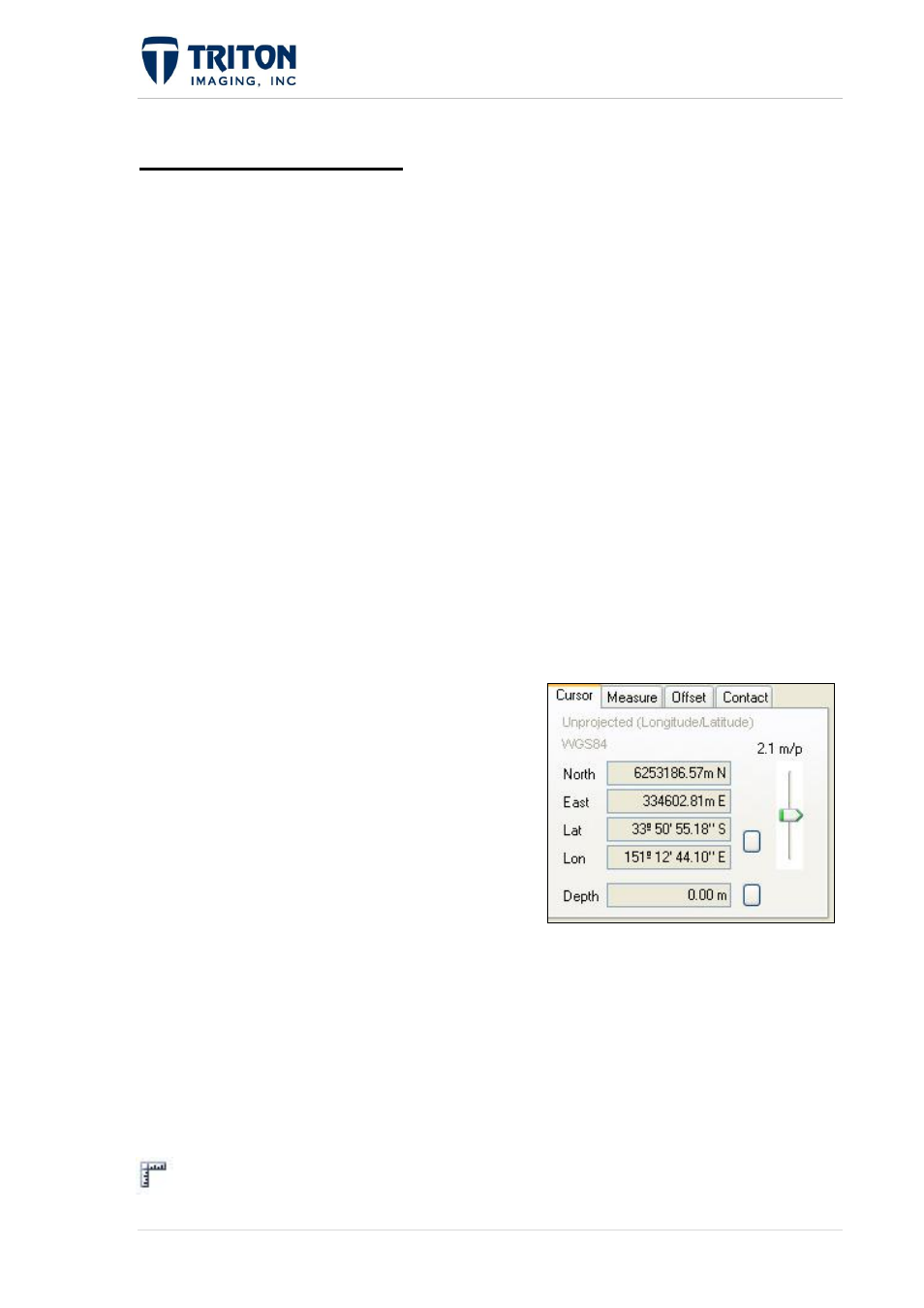 Nformation, Isplays, 1 cursor tab | 2 measure tab, 2 information displays | Triton Perspective User Manual | Page 14 / 195