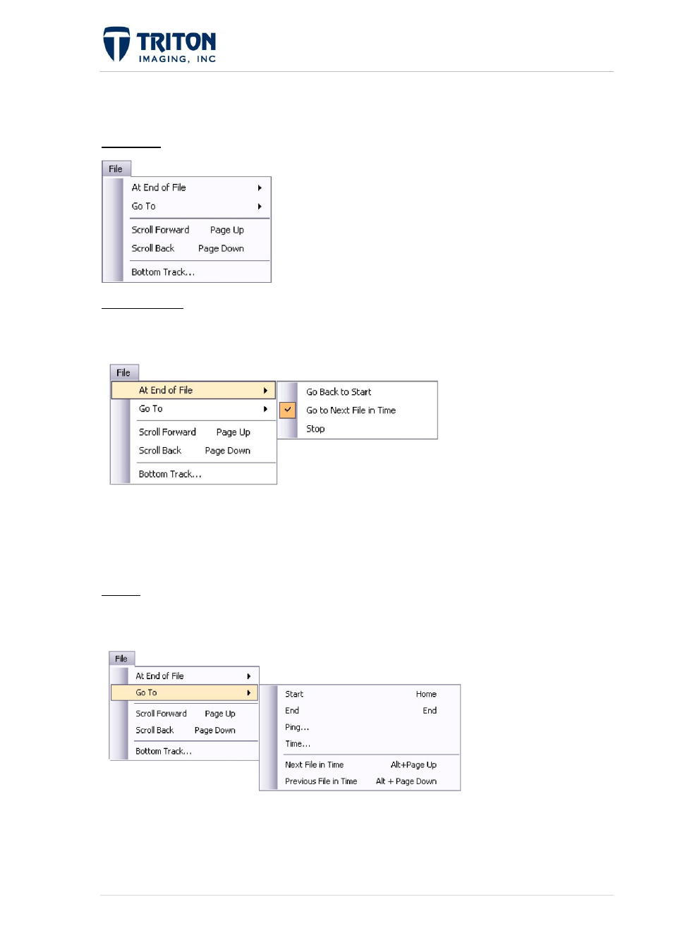 3 waterfall menu options | Triton Perspective User Manual | Page 153 / 195