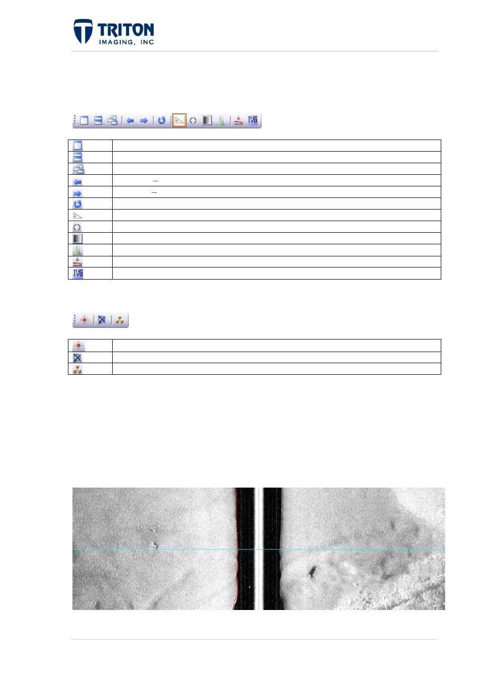 4 waterfall toolbars, 5 waterfall information displays | Triton Perspective User Manual | Page 155 / 195