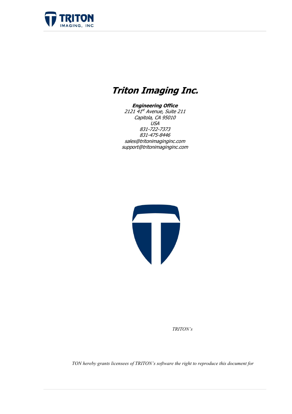 Triton imaging inc | Triton Perspective User Manual | Page 2 / 195