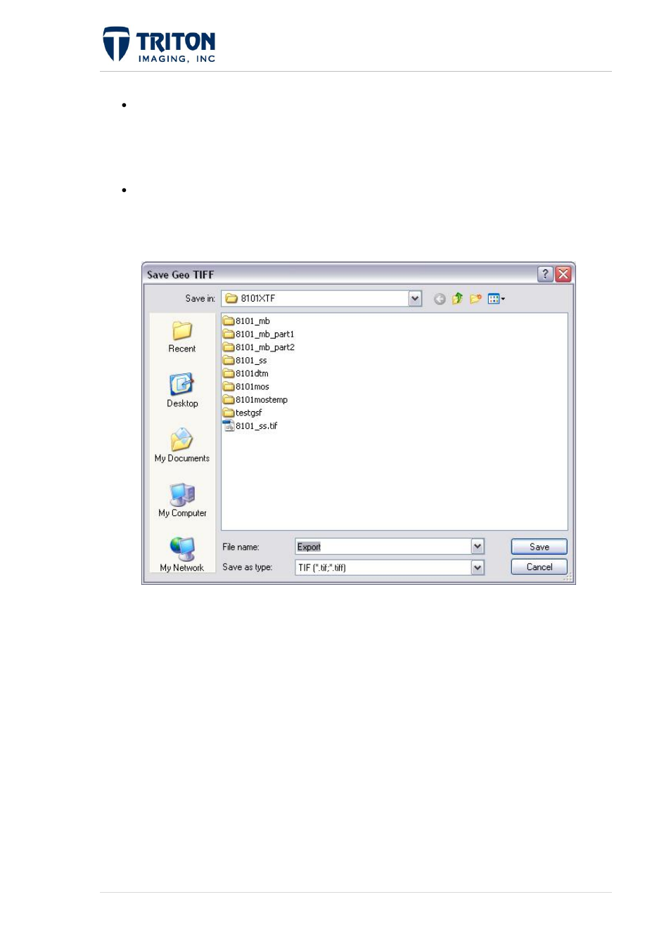 2 imagery geotiff export | Triton Perspective User Manual | Page 55 / 195