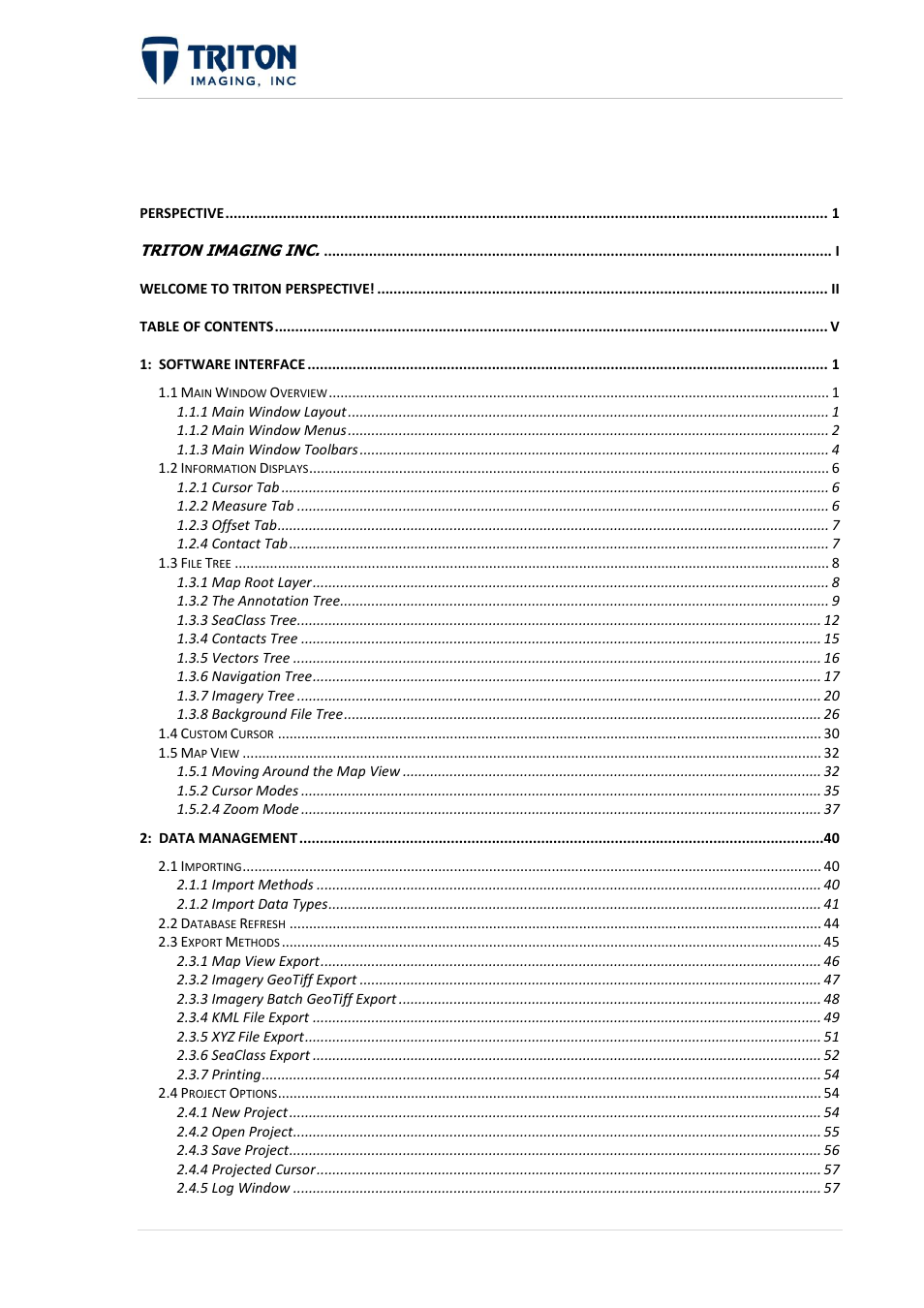 Triton Perspective User Manual | Page 6 / 195