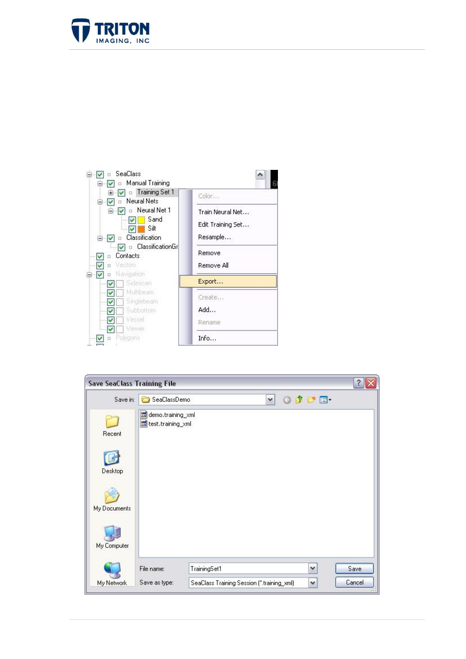 6 seaclass export | Triton Perspective User Manual | Page 60 / 195