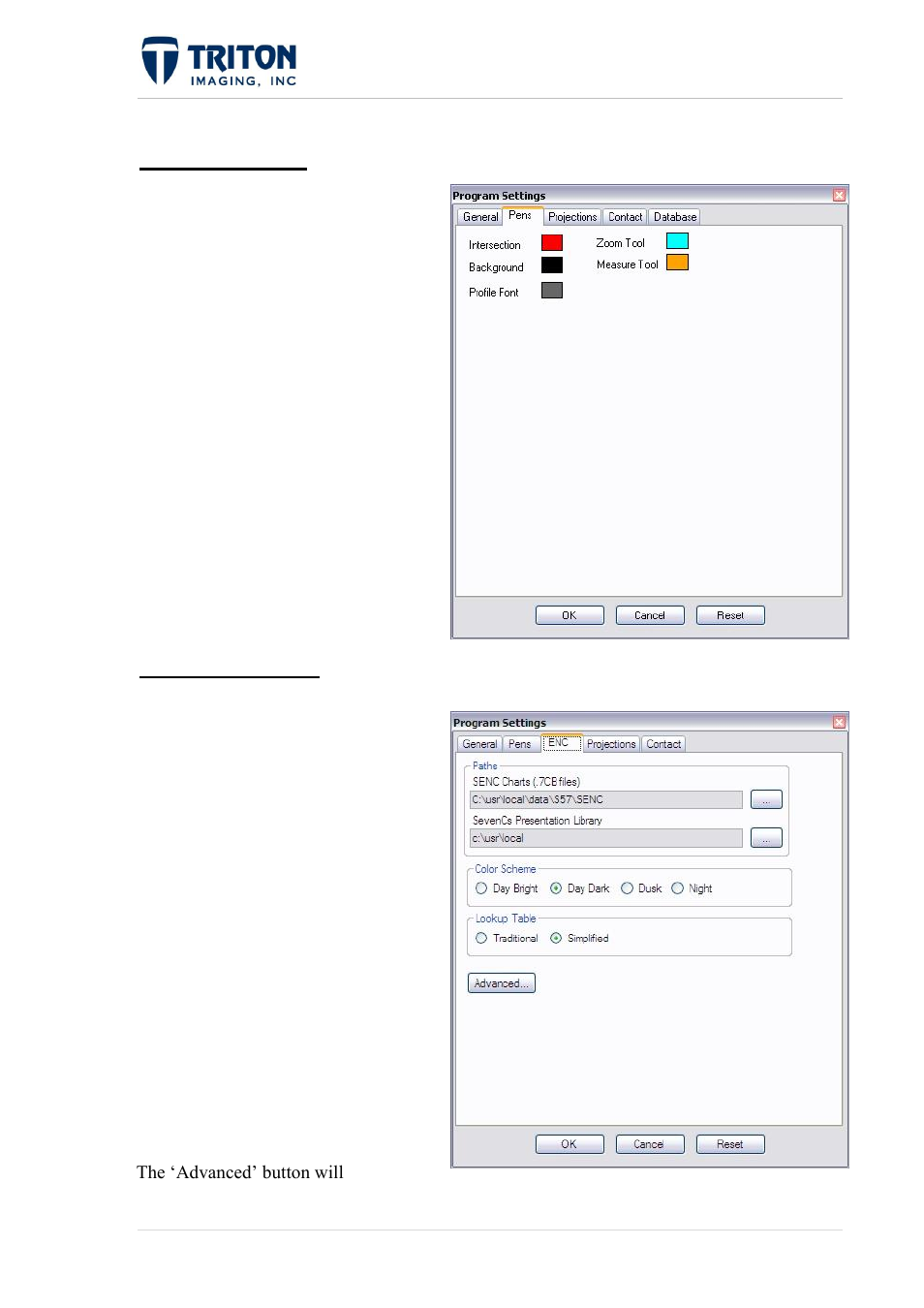 Ettings, 3 pen settings, 4 enc settings | Triton Perspective User Manual | Page 70 / 195