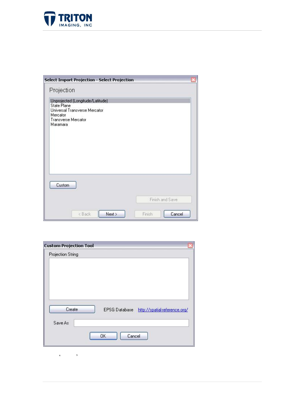 3 custom projection | Triton Perspective User Manual | Page 76 / 195