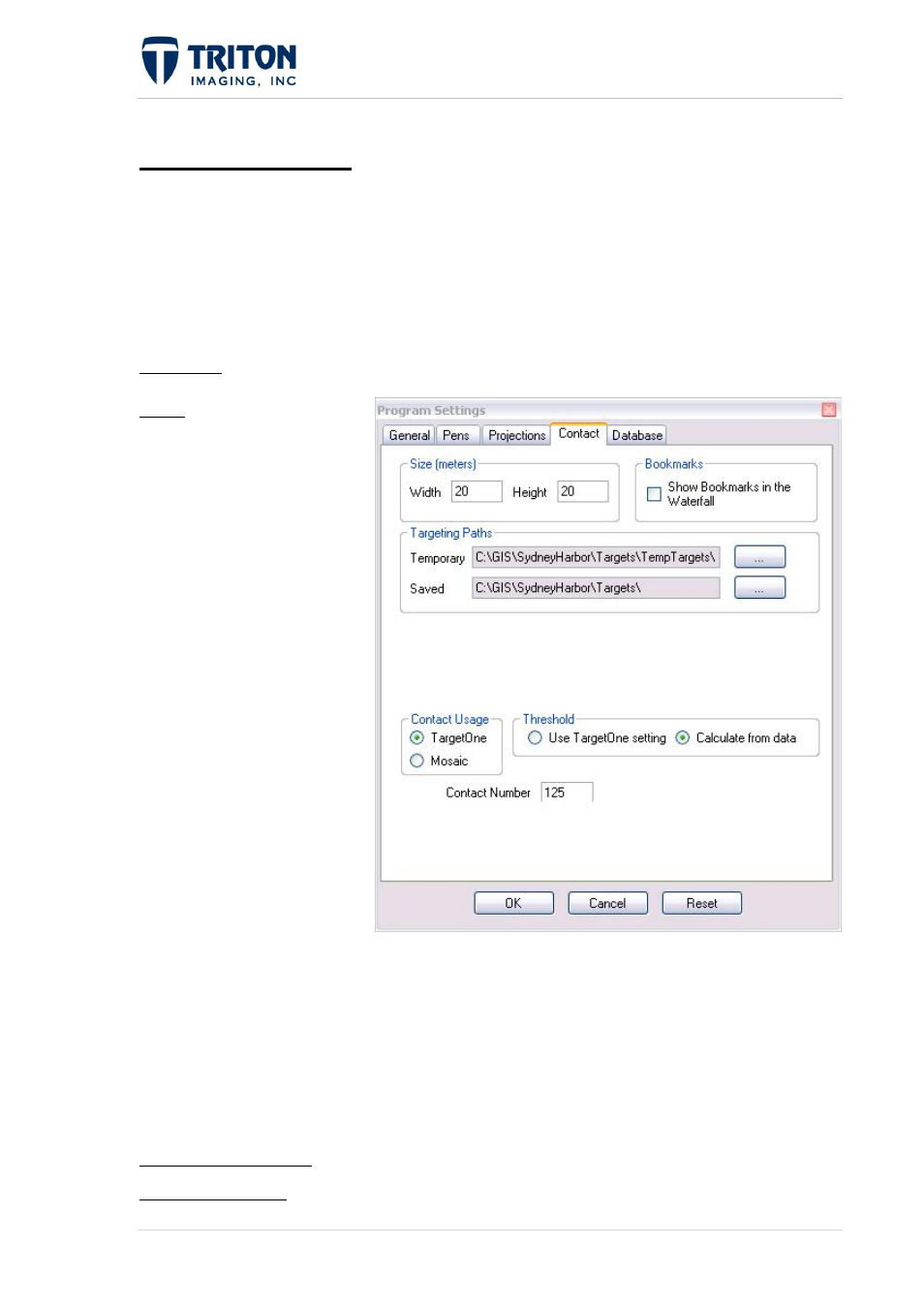 Ontact, Ettings, 6 contact settings | Triton Perspective User Manual | Page 82 / 195