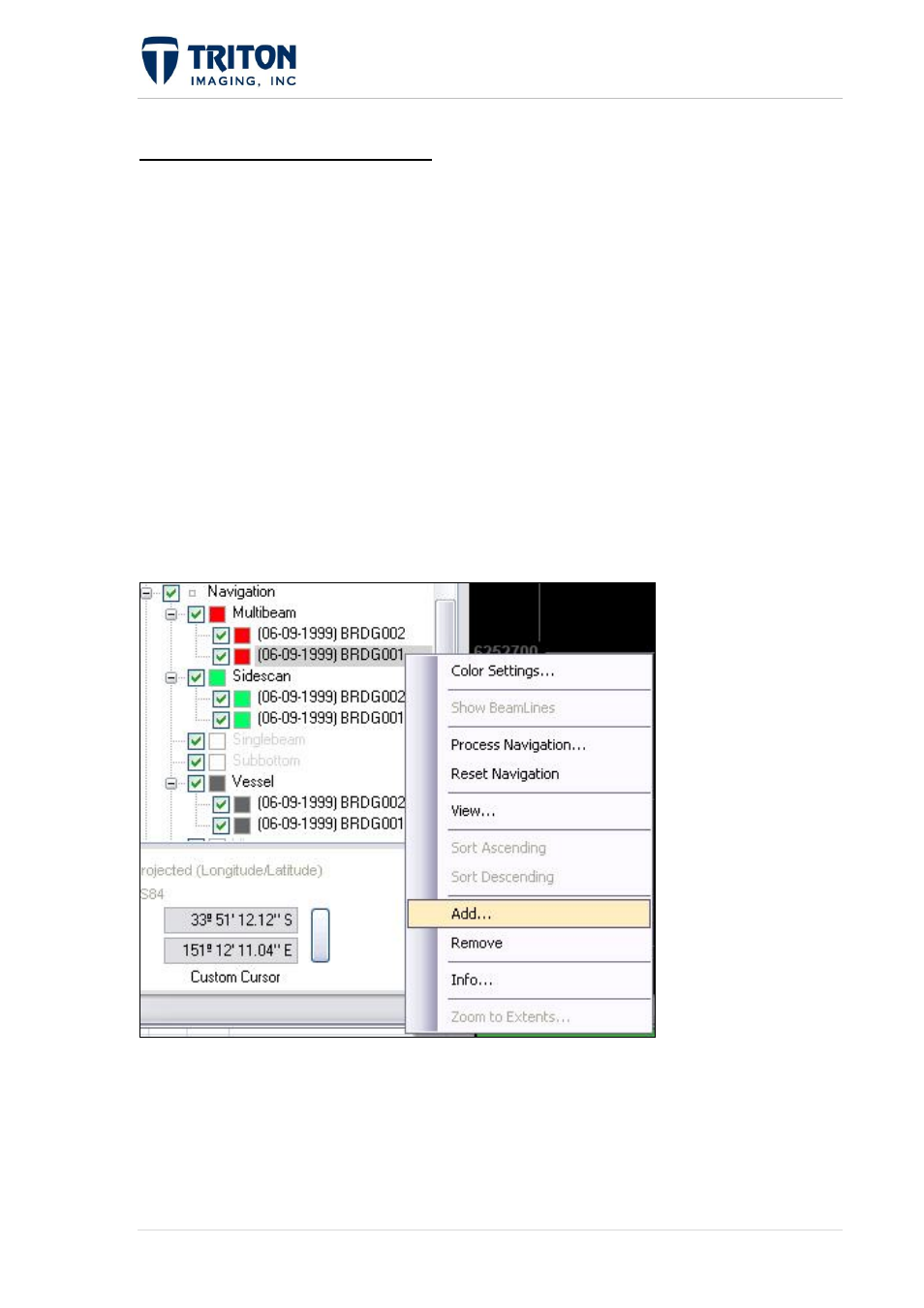 Mport, Avigation, 2 import navigation data | Triton Perspective User Manual | Page 85 / 195