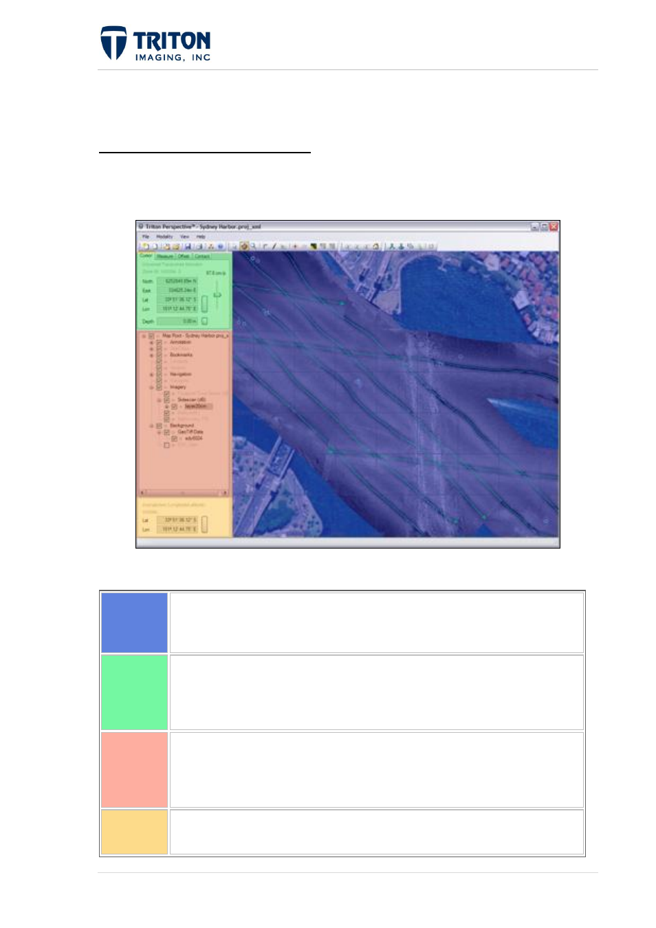 Software interface, Indow, Verview | 1 main window layout, 1 main window overview 1.1.1 main window layout | Triton Perspective User Manual | Page 9 / 195